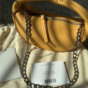 BY FAR Yellow Shoulder Bag with Sleek Design